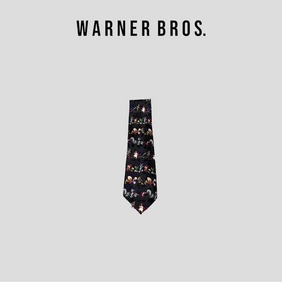 Silk tie Warner Brothers necktie Looney Tunes “Novelty” Vintage tie 90’s - Picture 1 of 4